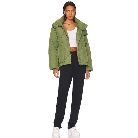 $168 MSRP Free People Womens Hooded Quilted Puffer Forest Glenn - Picture 5 of 5